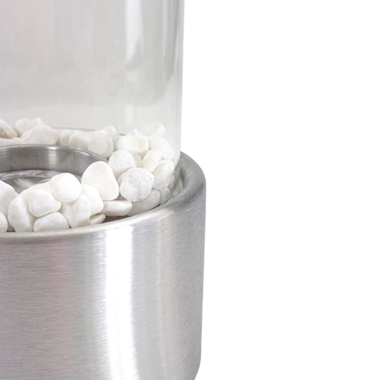 10.5" Bio Ethanol Round Portable Tabletop Fireplace with Silver Base